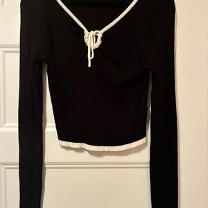 Ardene Black and White Long Sleeve Top